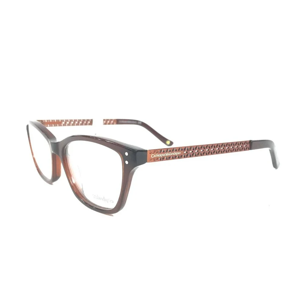 Catherine Malandrino Eyeglasses Frames CM 116 BRN Clear Brown Cat Eye 51-16-135